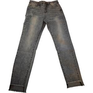 Tractr High Rise Skinny Jeans, Distressed Raw Hem, Medium Wash, Size 8/29, NWT